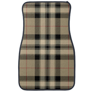 Classic Beige + Black Plaid Car Floor Mat