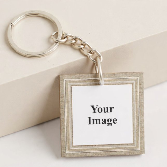 Classic Beige Frame Photo Keychain (Creator Uploaded)