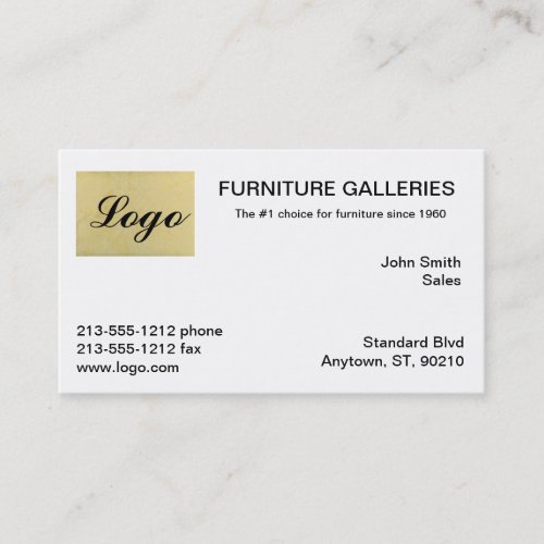 Classic Beige Logo Business Cards