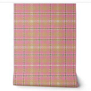 Classic Beige Pink Plaid  Wallpaper