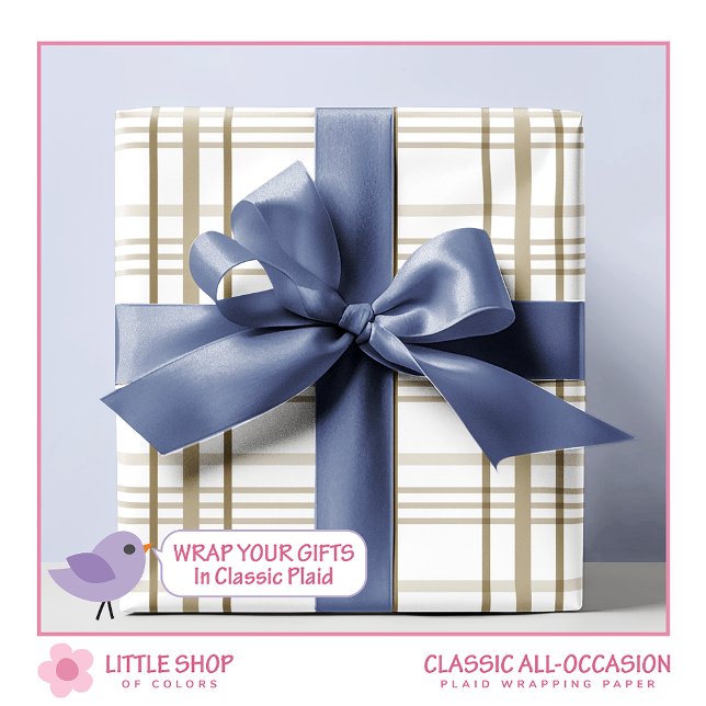 Classic Beige Plaid Pattern Wrapping Paper (Creator Uploaded)