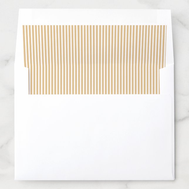 Classic Beige Tan Striped Wedding Envelope Liner (In Envelope)