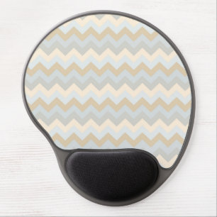 Classic Beige Tones Harmony Chevrons Pattern Gel Mouse Pad