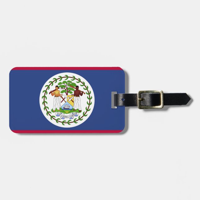 Classic Belize Flag Luggage Tag (Front Horizontal)