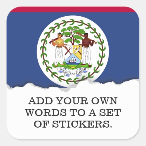 Classic Belize Flag Square Sticker
