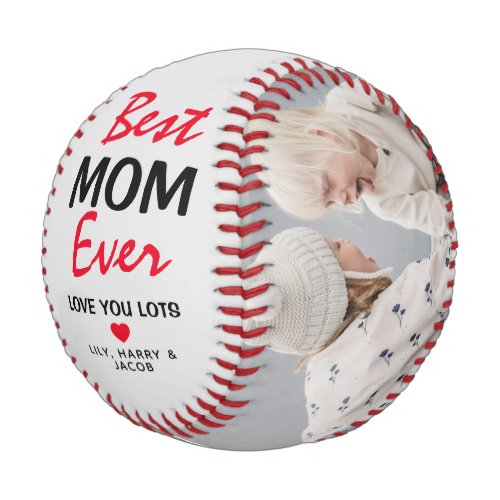 Classic Best Mom Ever 2 Photo Gift Baseball