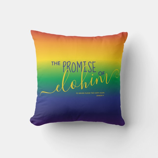 Classic Bible Quote Rainbow  Throw Pillow (Front)