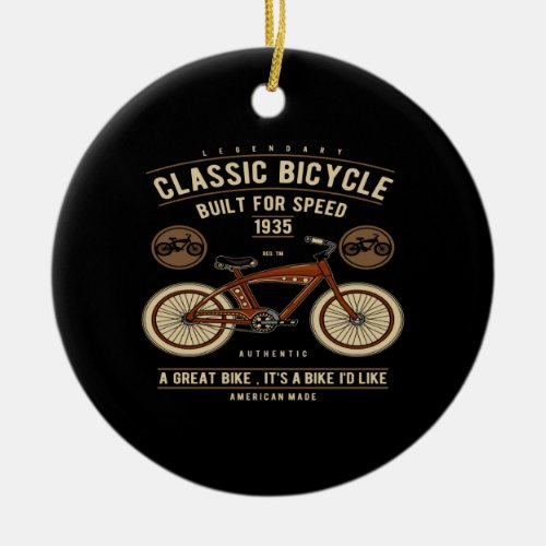 classic bicycle built for speed ceramic ornament