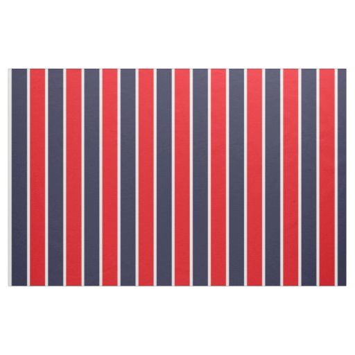 Classic Big Bold Red Blue White Stripes Pattern Fabric | Zazzle