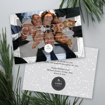 Classic Big Cheers Corporate Modern Photo Business Holiday Card by fat_fa_tin at Zazzle
