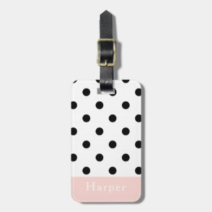 Classic Big Spots Black Monogram Luggage Tag