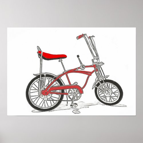 Classic bike Schwinn Stingray banana seat bicycle Poster