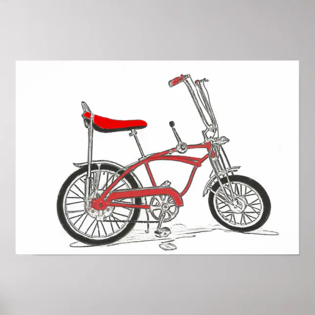 Classic bike Schwinn Stingray banana seat bicycle Poster Zazzle