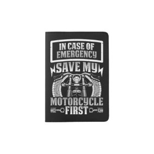 Classic Biker In Case Of Emergency Save My Passport Holder