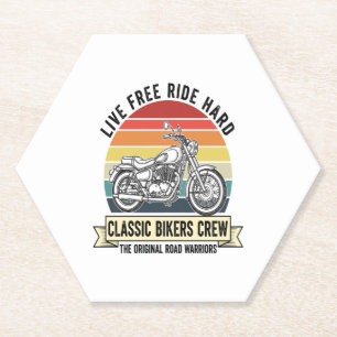 Classic Bikers Crew Motorcycle.jpg Paper Coaster