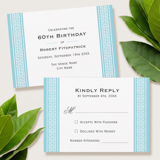 Classic Birthday Party Blue RSVP Response Card (Creator Uploaded)