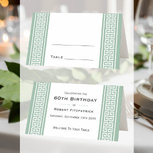 Classic Birthday Party Green Custom Folded Table Place Card