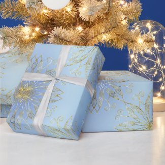 Classic Biue holiday Snowflakes stars Christmas