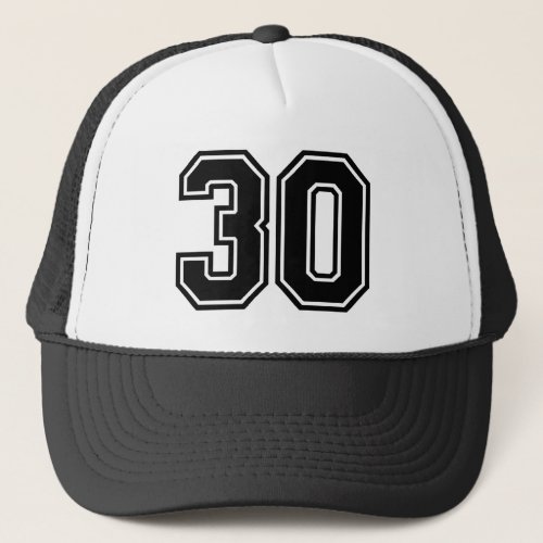 Classic Black 30th Birthday Party Trucker Hat