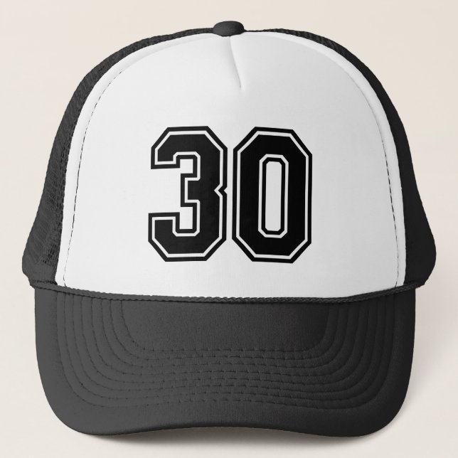 Classic Black 30th Birthday Party Trucker Hat (Front)