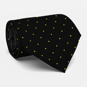 Classic Black and Bright Yellow Dot Tie for Him