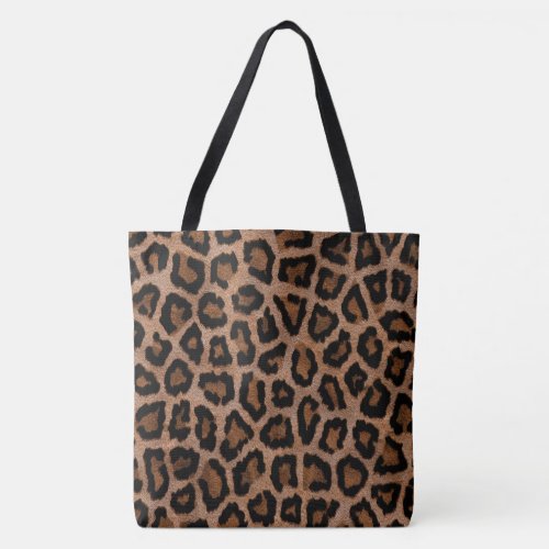 Classic Black and Brown Leopard Spot Print Tote Bag