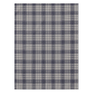 Classic Black and Cream Plaid Tablecloth