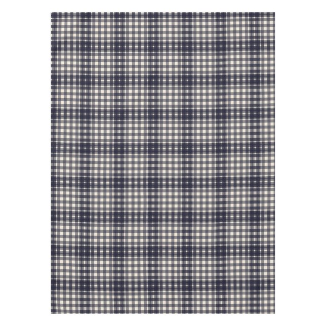 Classic Black and Cream Plaid Tablecloth (Front)