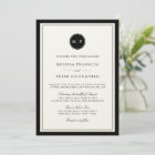 Classic Black and Ecru Monogram Wedding Invitation | Zazzle