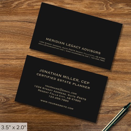 Classic Black and Gold Business Card