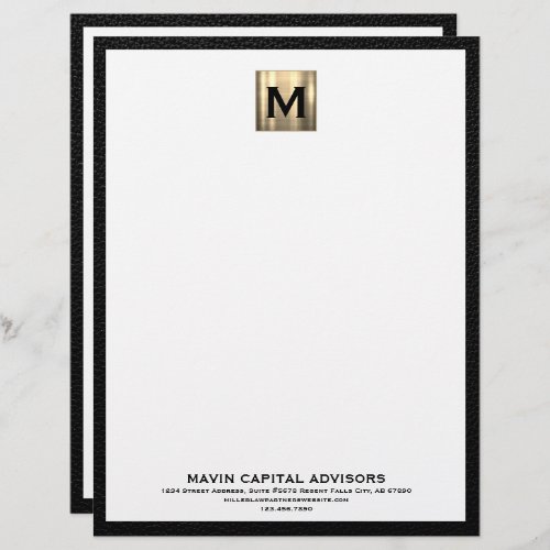 Classic Black and Gold Business Letterhead