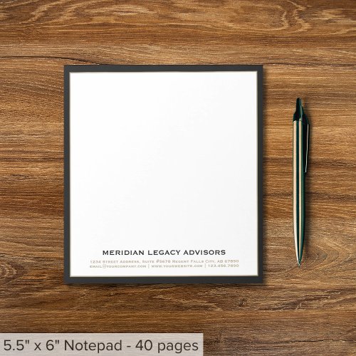 Classic Black and Gold Business Notepad