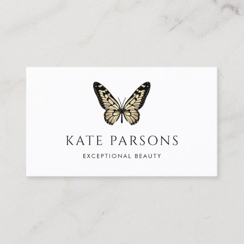 Classic  Black and Gold Butterfly Business Card
