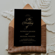 Classic Black and Gold Calligraphy The Wedding Of