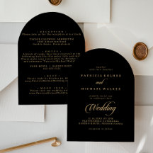 Classic Black and Gold Front and Back Wedding