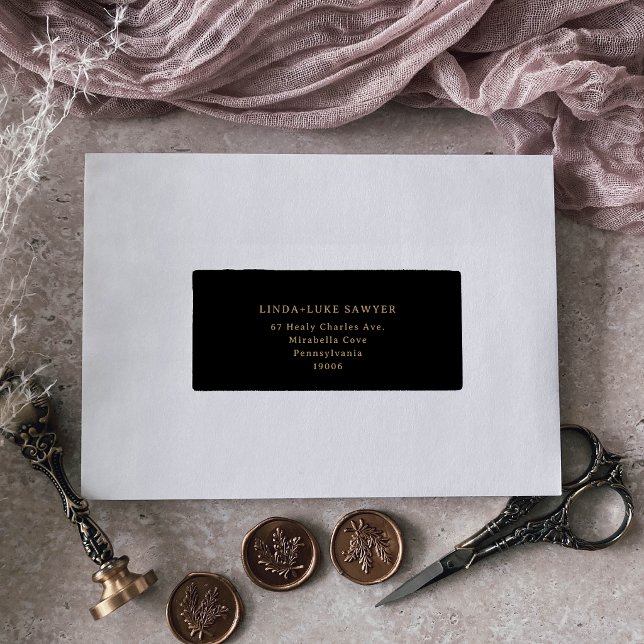 Classic Black and Gold Return Address Label (Creator Uploaded)