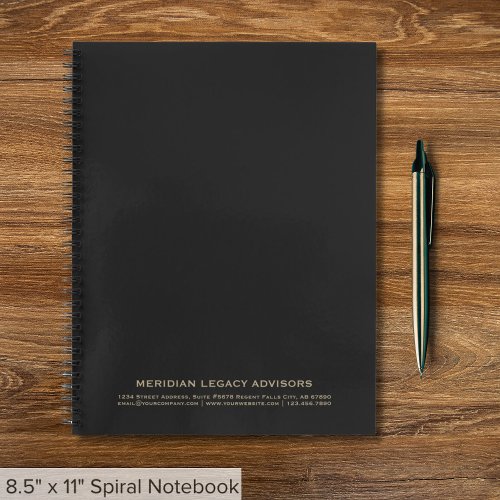 Classic Black and Gold Spiral Notebook