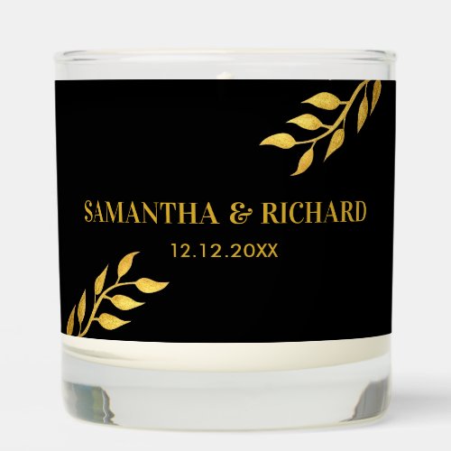 Classic Black And Gold Wedding Thank You Favor Scented Candle