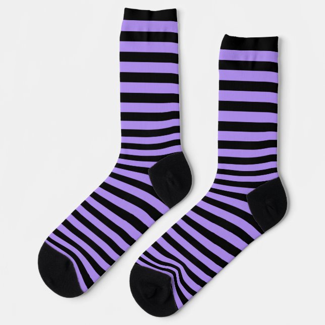 Classic black and Purple striped socks (Left)