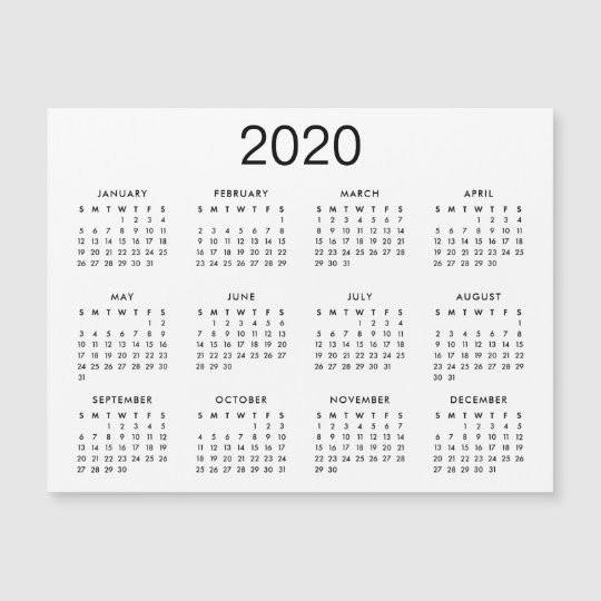 Classic Black And White 2020 Calendar