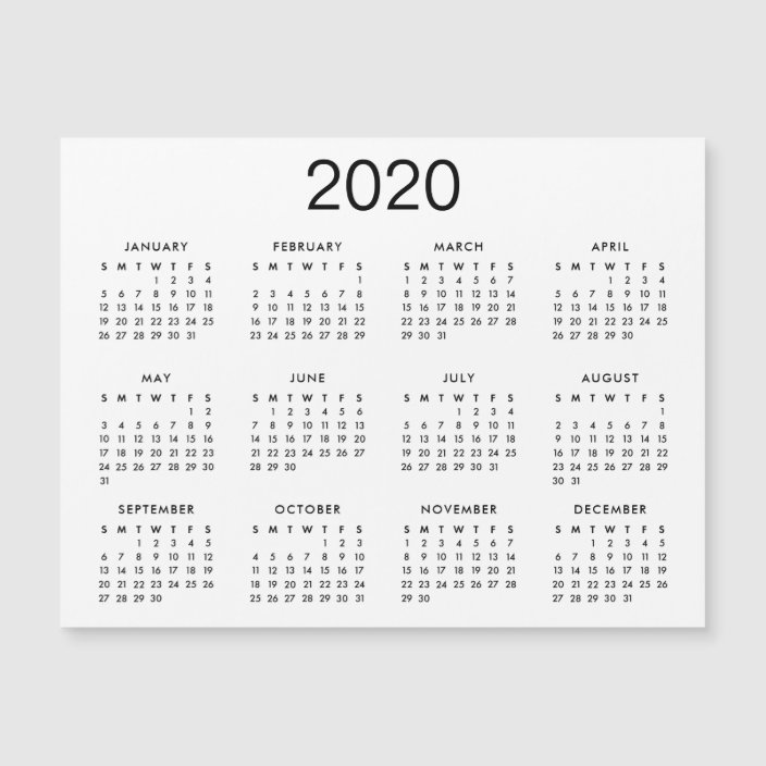 Landscape Calendar Magnet 2020