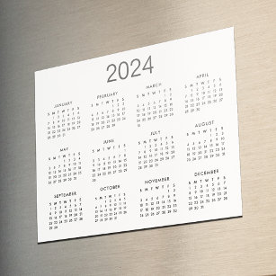 Classic Black And White 2022 Calendar Magnet