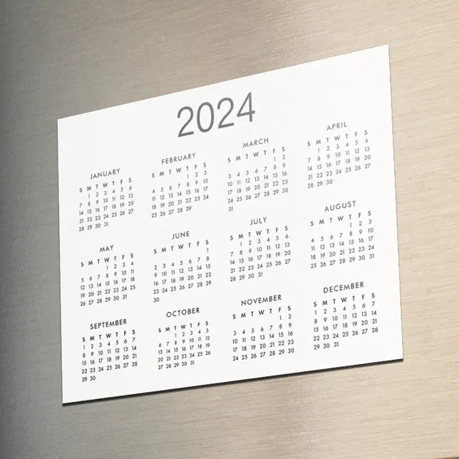 Classic Black And White 2024 Calendar Magnet Zazzle   Classic Black And White 2024 Calendar Magnet R 80gml2 644.webp