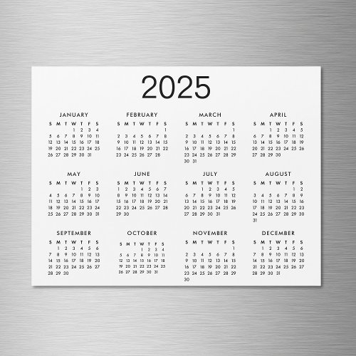 Classic Black And White 2025 Calendar