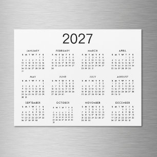 Classic Black And White 2027 Calendar