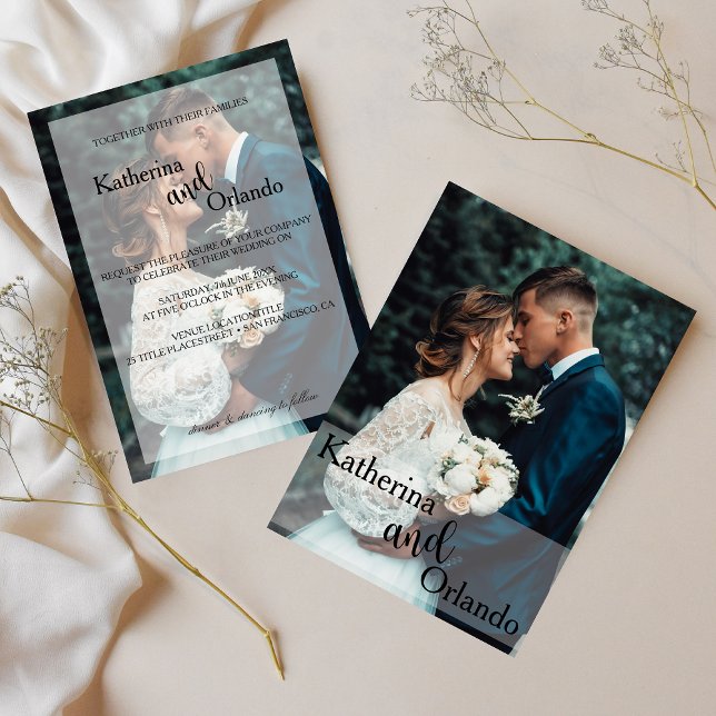 Classic Black and White Art Photo Trend Wedding Invitation (Creator Uploaded)
