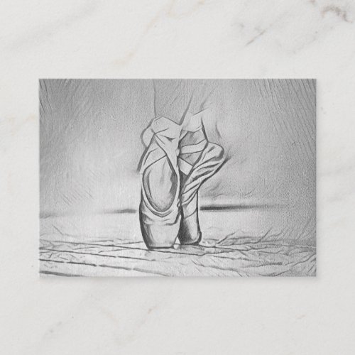 Classic Black and White Ballet Shoes Dancer Business Card