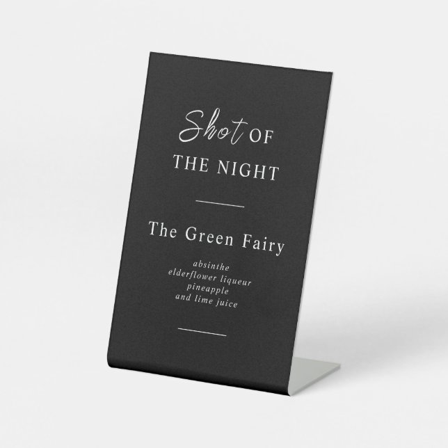 CLASSIC BLACK AND WHITE BAR MENU PEDESTAL SIGN (Front)