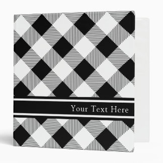 Classic Black and White Buffalo Plaid 3 Ring Binder