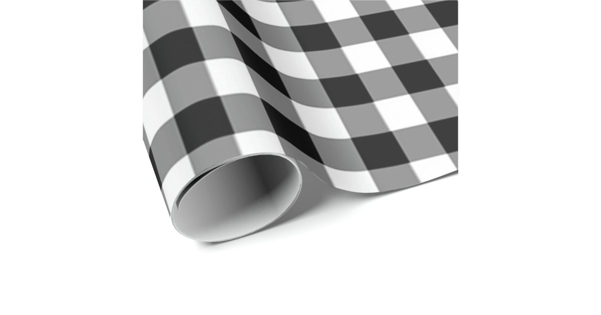 Classic Black and White Buffalo Plaid Pattern Wrapping Paper | Zazzle